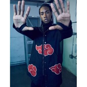 Hot Topic Black Naruto Akatsuki‎ Cloud Jacket Men's Small New With Tags